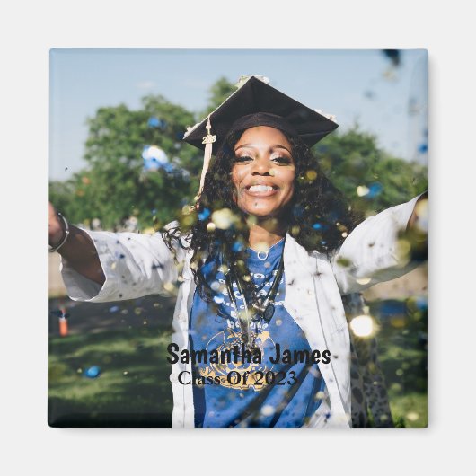 Personalized Graduation Photo and Name マグネット (正面)