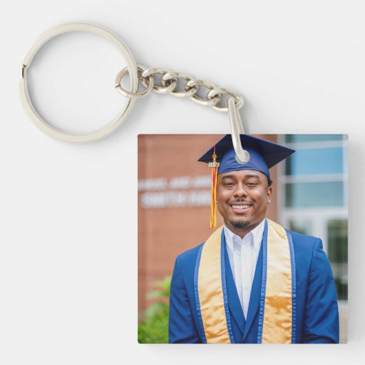 Personalized Graduation Photo Keepsake Memory Gift キーホルダー (正面)