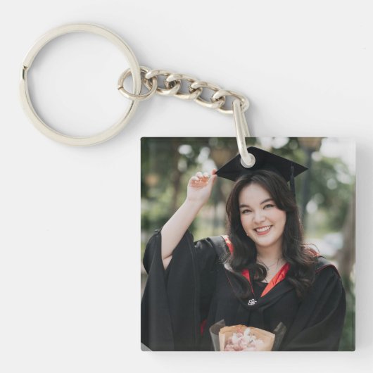 Personalized Graduation Photo Keepsake Memory Gift キーホルダー (正面)