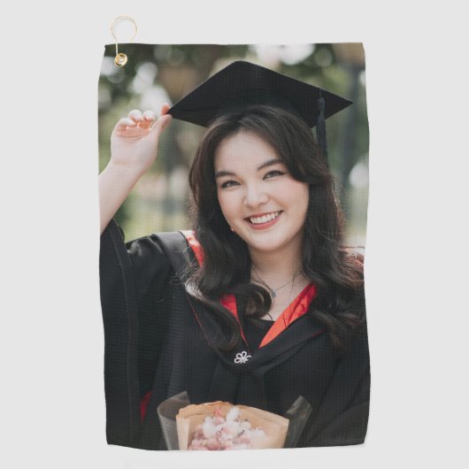 Personalized Graduation Photo Keepsake Memory Gift ゴルフタオル (正面)