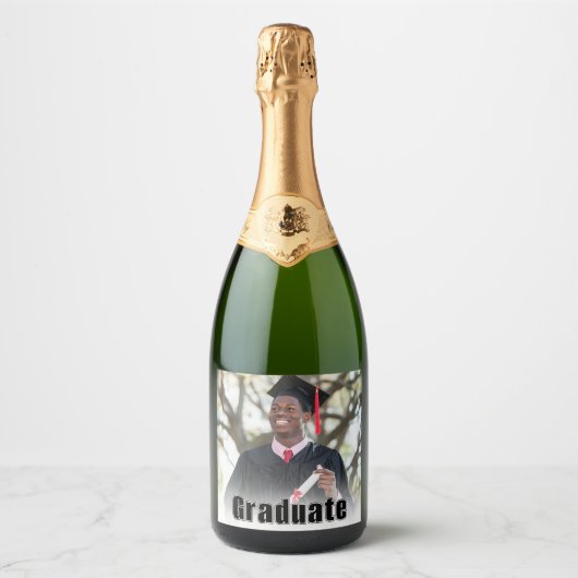 Personalized Graduation Photo Keepsake Memory Gift スパークリングワインラベル (正面)