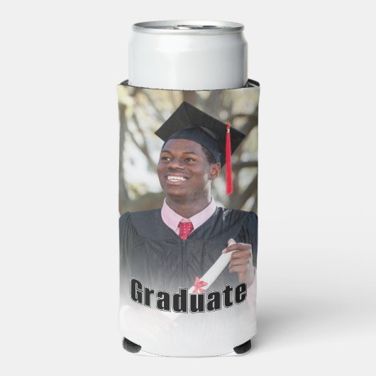 Personalized Graduation Photo Keepsake Memory Gift スリム缶クーラー (Seltzer正面)
