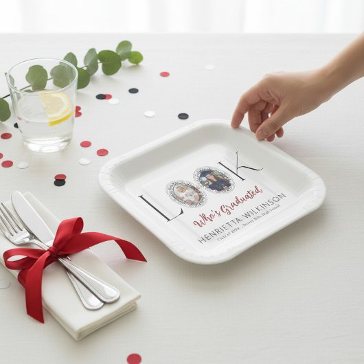 Personalized Graduation Photo Memory Paper Plates ペーパープレート