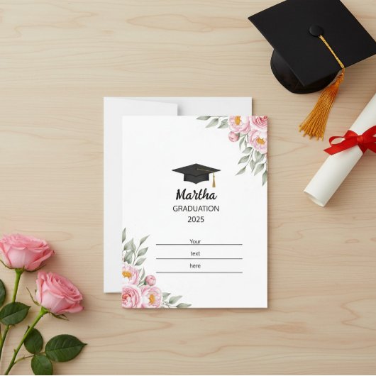 Personalized Graduation Postcard for Her – Custom  ポストカード