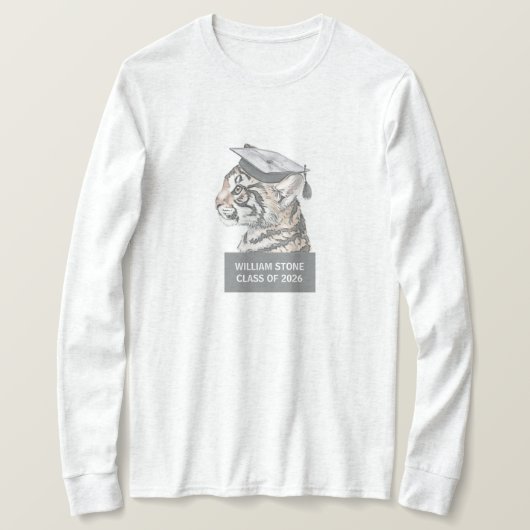 Personalized Graduation T-Shirt | Tiger Grad Tシャツ (デザイン正面)