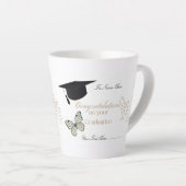 Personalized Graduation with Butterflies and Hat カフェラテマグ (右アングル)