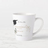 Personalized Graduation with Butterflies and Hat カフェラテマグ (右)