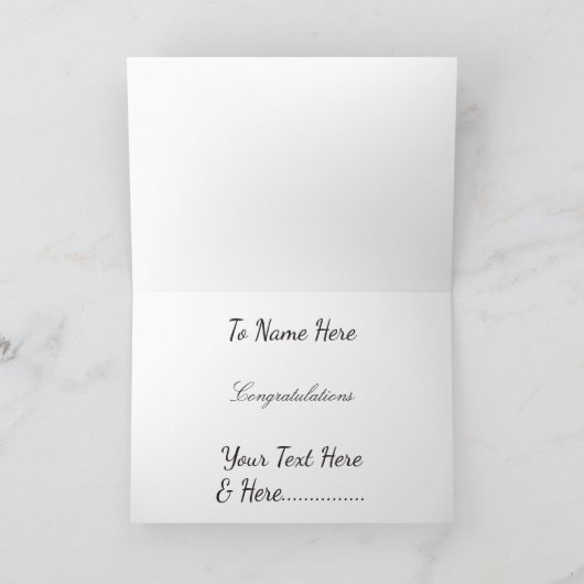 Personalized Graduation with Butterflies and Hat カード (内部)