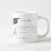 Personalized Graduation with Butterflies and Hat ジャンボコーヒーマグカップ (右)