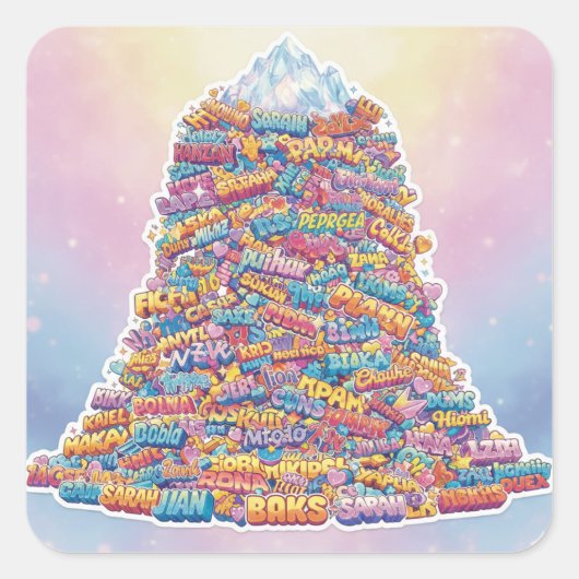 Personalized Graffiti Name Avalanche スクエアシール (正面)