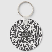Personalized Graffiti Name Pattern — Custom Urban キーホルダー (正面)