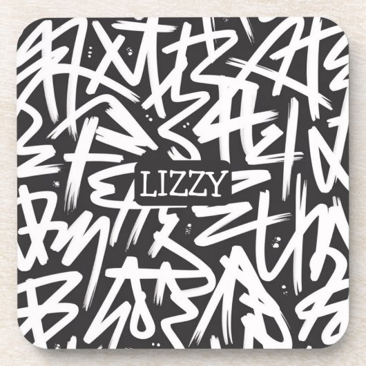 Personalized Graffiti Name Pattern — Custom Urban コースター (正面)