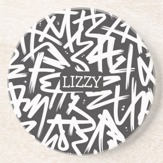 Personalized Graffiti Name Pattern — Custom Urban コースター (正面)