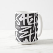 Personalized Graffiti Name Pattern — Custom Urban コーヒーマグカップ (正面右)