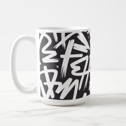 Personalized Graffiti Name Pattern — Custom Urban コーヒーマグカップ (左)