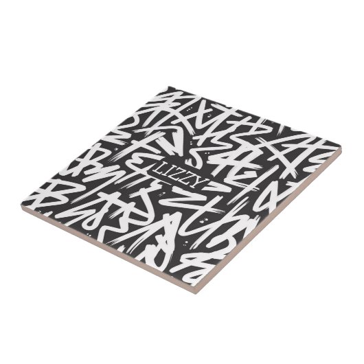 Personalized Graffiti Name Pattern — Custom Urban タイル (側面)