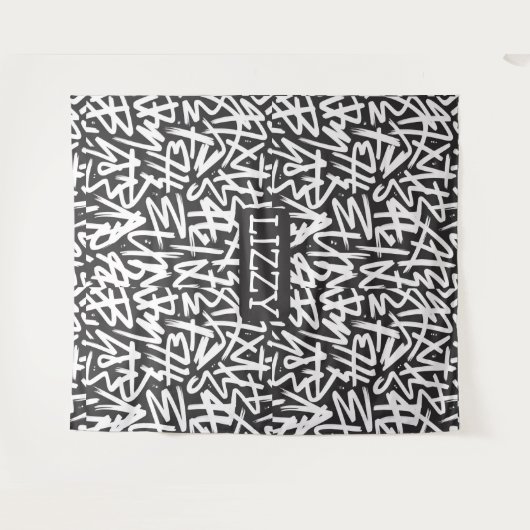 Personalized Graffiti Name Pattern — Custom Urban タペストリー (正面(横))