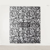 Personalized Graffiti Name Pattern — Custom Urban タペストリー (正面)
