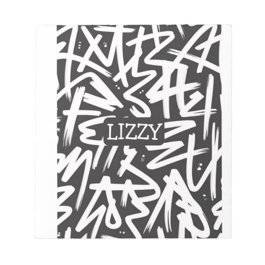 Personalized Graffiti Name Pattern — Custom Urban ノートパッド (正面)