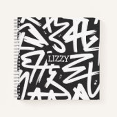 Personalized Graffiti Name Pattern — Custom Urban ノートブック (正面)
