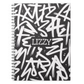 Personalized Graffiti Name Pattern — Custom Urban ノートブック (正面)