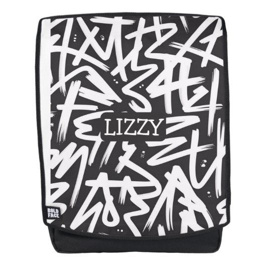 Personalized Graffiti Name Pattern — Custom Urban バックパック (正面)