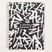 Personalized Graffiti Name Pattern — Custom Urban プランナー手帳 (正面)