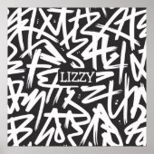 Personalized Graffiti Name Pattern — Custom Urban ポスター (正面)