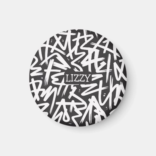 Personalized Graffiti Name Pattern — Custom Urban マグネット (正面)
