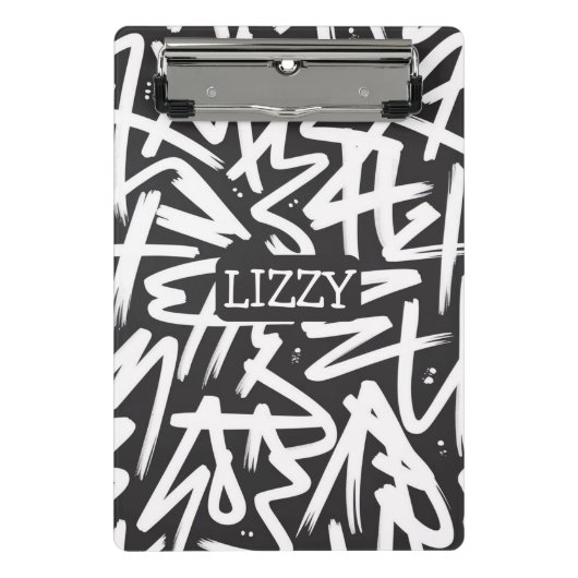 Personalized Graffiti Name Pattern — Custom Urban ミニクリップボード (正面)