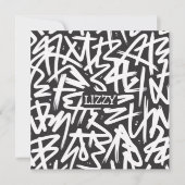 Personalized Graffiti Name Pattern — Custom Urban 招待状 (正面)