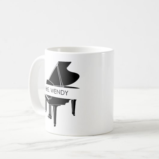 Personalized Grand Piano コーヒーマグカップ (正面左)