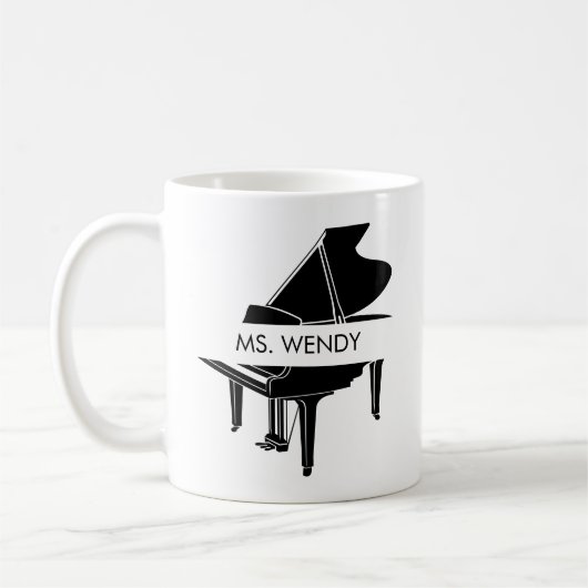 Personalized Grand Piano コーヒーマグカップ (左)