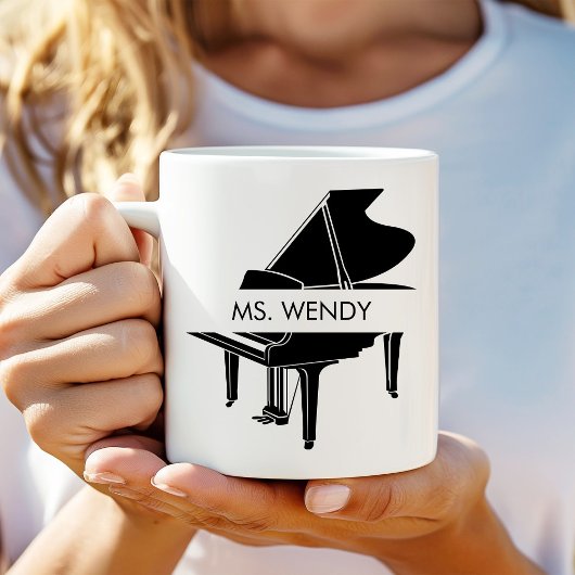 Personalized Grand Piano コーヒーマグカップ