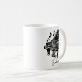 Personalized Grand Piano Mug – Custom Name  コーヒーマグカップ (正面右)
