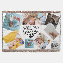 Personalized Grandchild Photo Blanket for Grandma スローブランケット