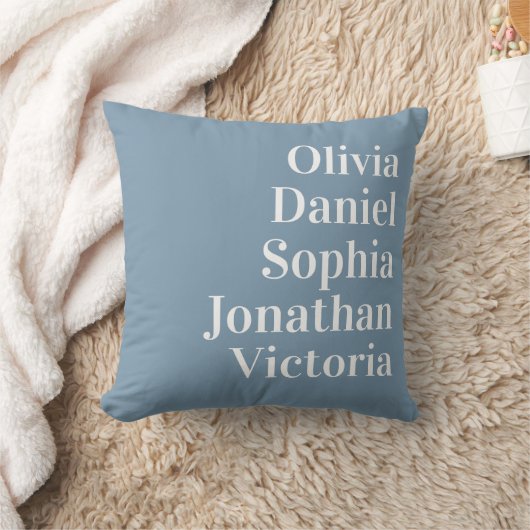 Personalized Grandchildren Names | Dusty Blue クッション (ブランケット)