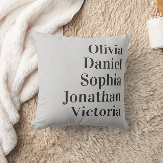 Personalized Grandchildren Names | Soft Gray クッション (ブランケット)