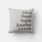 Personalized Grandchildren Names | Soft Gray クッション (正面)