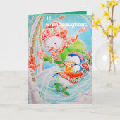 Personalized Granddaughter's Christmas Card カード (黄色い花)
