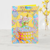 Personalized Granddaughter's Easter Greeting Card  カード (黄色い花)