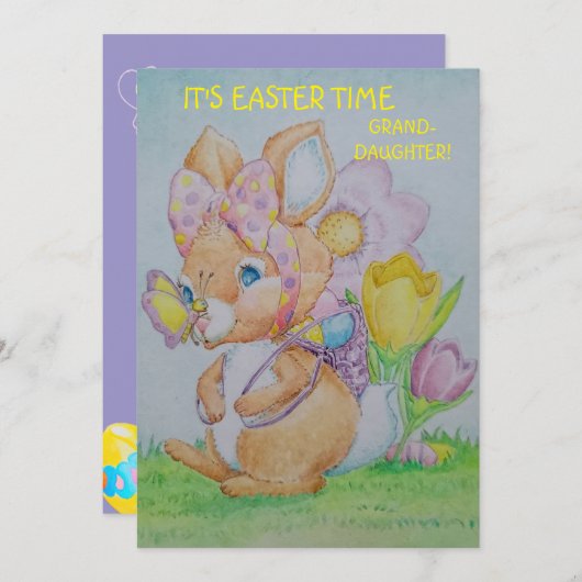 Personalized Granddaughter's Easter Greeting Card シーズンカード (正面/裏面)