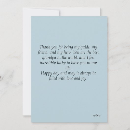 Personalized Grandfather's Day Card カード (裏面)