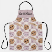 Personalized Grandma Apron Kawaii Cookie Gingham  エプロン (正面)