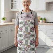 Personalized Grandma Apron Vintage Floral Baking