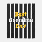 Personalized grandma black &white stripes フリースブランケット (正面)