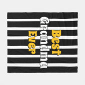 Personalized grandma black &white stripes フリースブランケット (正面(横))