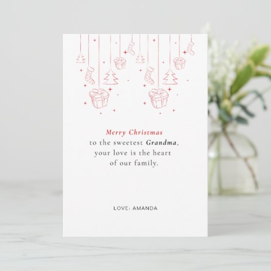 Personalized Grandma Christmas Card 招待状 (スタンド正面)