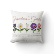 Personalized Grandma Crochet Style Birth Flower 