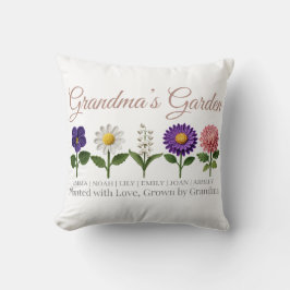 Personalized Grandma Crochet Style Birth Flower  クッション